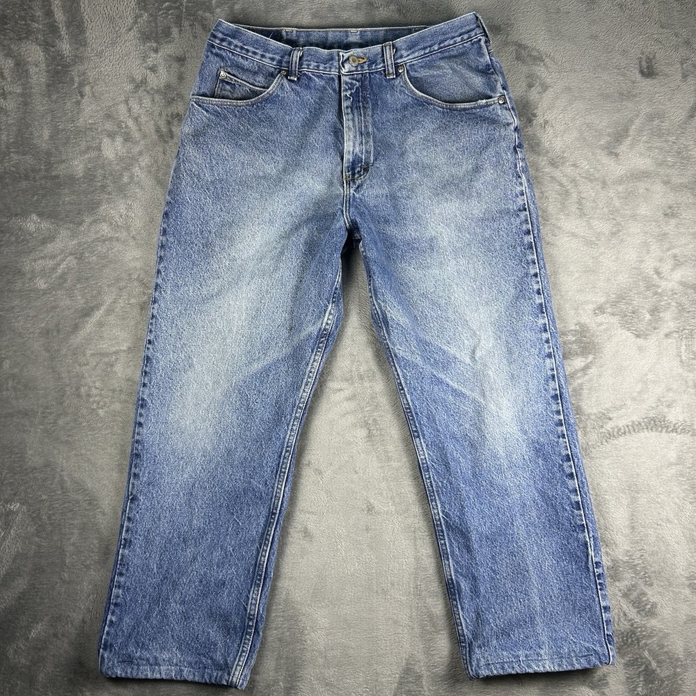 Wrangler Jeans Men's 34x30 Blue Relaxed Fit Five Star Premium Denim Medium Wash